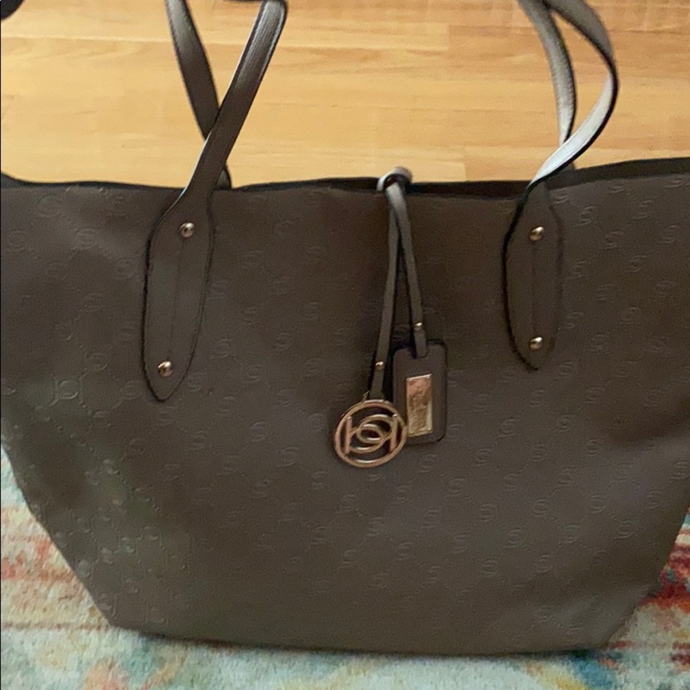 Bebe tan large tote bag